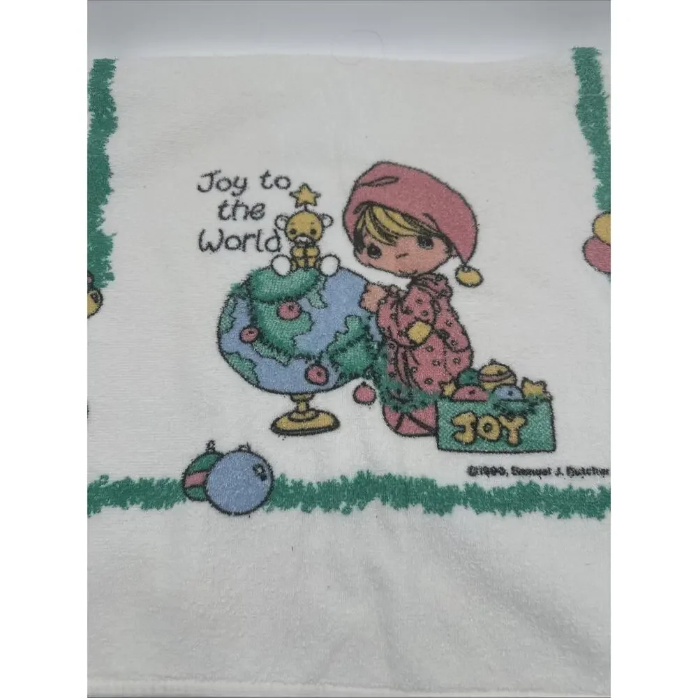 Christmas Precious Moments Leshner Mills “Joy to the World”Bath Towel Wash Cloth